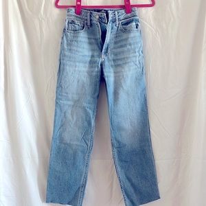 Ultra high-rise light wash vintage ankle straight jeans